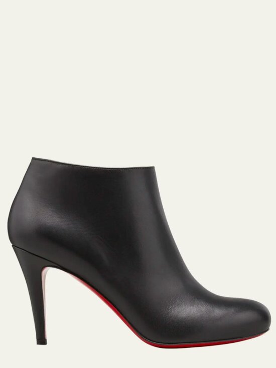 Christian Louboutin Shoes - Christian Louboutin Belle Leather Red-Sole Ankle Booties Black Classic